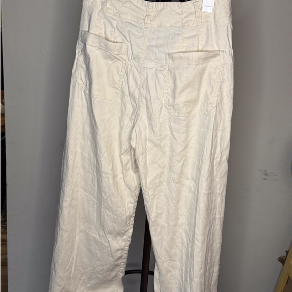 Maeve Cream Wide-Leg Patch Pocket Pants - Picture 2 of 12